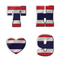 ตัวอักษรภาษาอังกฤษ ลายธงชาติไทย