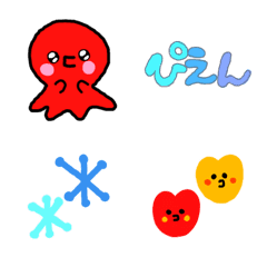 Emoji garis gurita gurita