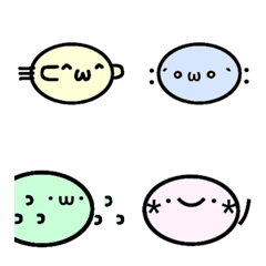 Emoticons of pastel colors