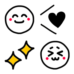 monotone and cute emoji.