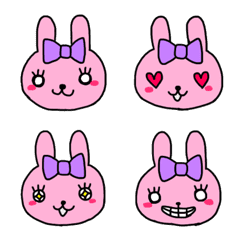 Cute ribbon rabbit emoji