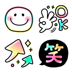 Colorful NEON used every day Smile Emoji