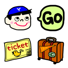Funny friends travel emoji