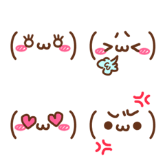 feminine color Kawaii Kaomoji Emoji