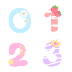 Cutie emoji : number pastel 2