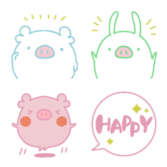 Emoji of dull colored piglets.