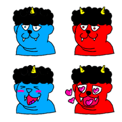 Expression of the red ogre blue ogre