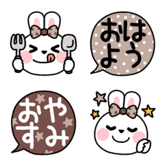 Cute Rabbita Dull Color Style Emoji