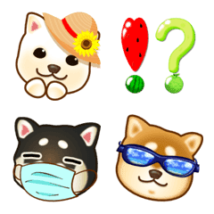Dogs over Flowers3 (summer, Shiba)