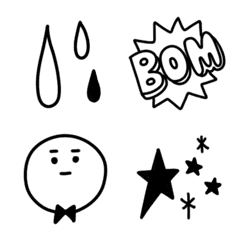 black and white and simple Emoji 4