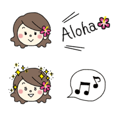 Easy to use Emoji -Hawaiian hula girl-