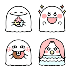 Round Surreal Ghost Emoji Line Emoji Line Store