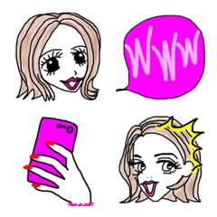 Stylish emoji for adult girls