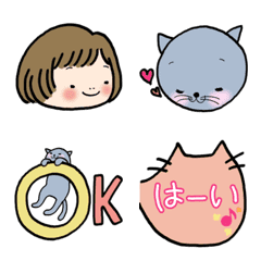 Nikkori-san and cat