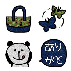 Fashionable denim x camouflage emoji