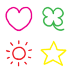 Simple colorful line drawing Emoji