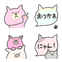 Little pig and Cat Emoji