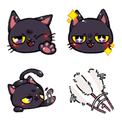 It is a cute black cat emoji