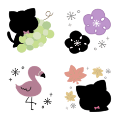 Cute Nordic style Black cat Emoji5