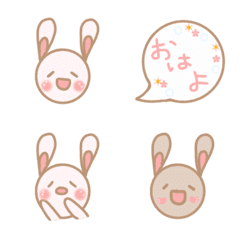 Simple cute MOMO & MOKO rabbit emoji 1