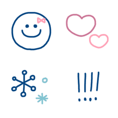Blue and pink cute emoji