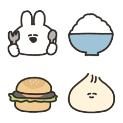 Emoji of rabbit and rice