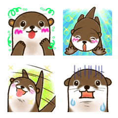 Have a fan day with otters. emoji