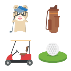 Pig Bear and Golf Emojis