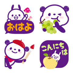Cute Rabbit & Panda Emoji6. Autumn ver.
