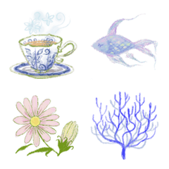 Botanical motif & fishs