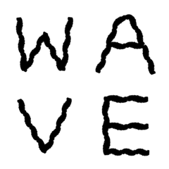 Wave Emoji alphabet and numbers