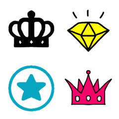 Hati & mahkota & bintang & set berlian