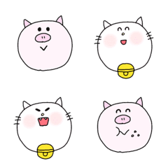 Cute Pig&Cat Emoji