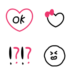 Monochrome cute! Easy-to-use emoji