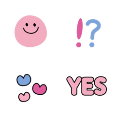 Simple  pink and blue emoji