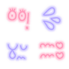 pink and purple neon emoji