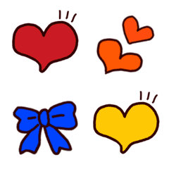 All 11 color Heart and Ribbon Emoji