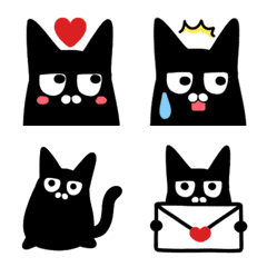 Black cat Emoji by Yamatocat