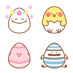 Various cute egg emoji