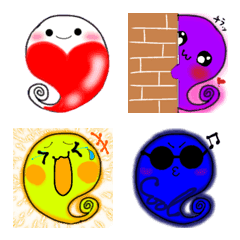 Magatama soul emoji. Comma-shaped emoji.