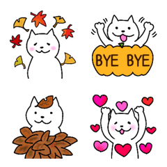 white cat emoji(autumn version)