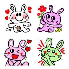 Colorful cute rabbit Emoji