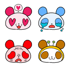 Cute colorful panda emoji for adults