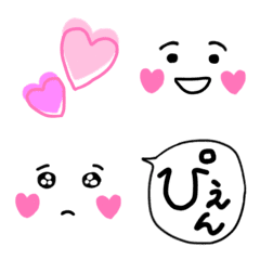 Hearts cheek-chan emoji