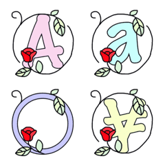 Letters and Numbers with a Red Rose