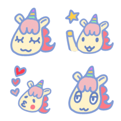 Fluffy pastel Unicorn Emoji