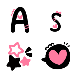 Alphabet adorable black pink
