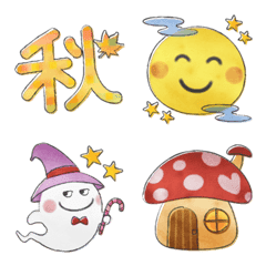 Watercolors picture book,Autumn emoji02