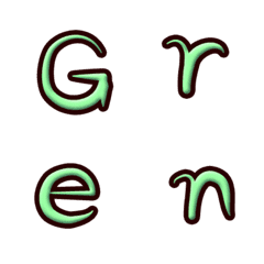 Green embossed alphabet