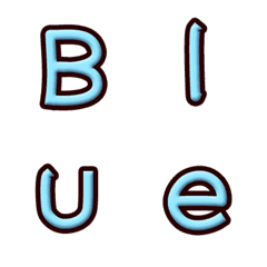 Blue embossed alphabet